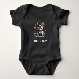 Body Para Bebê Cachorro francês bonitinho Halloween Esqueleto Boo