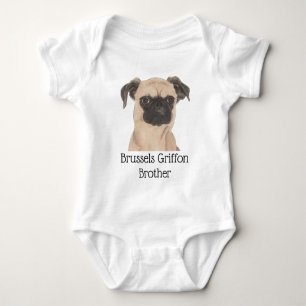 Body Para Bebê Cachorro Griffon de Bruxelas Personalizável