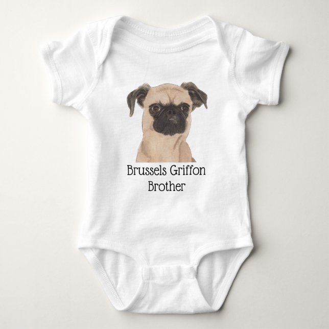 Body Para Bebê Cachorro Griffon de Bruxelas Personalizável (Frente)