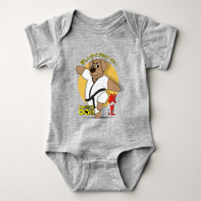 Body Para Bebê Cachorro Karatê | (Frente)