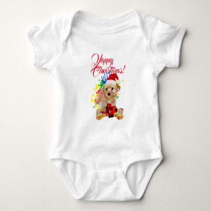 Body Para Bebê Cachorro Morkie Fofo Personalizável Natal Latindo