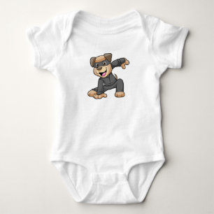Body Para Bebê Cachorro na fantasia de Ninja