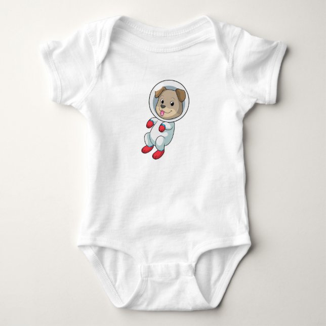 Body Para Bebê Cachorro no espaço em naipe (Frente)
