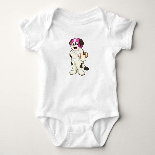 Body Para Bebê Cachorro no Futebol (Frente)