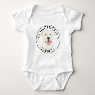 Body Para Bebê Cachorro Pitbull Branco