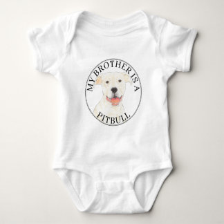 Body Para Bebê Cachorro Pitbull Branco