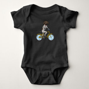 Body Para Bebê Cachorro-Ponteiro Alemão De Bicicleta