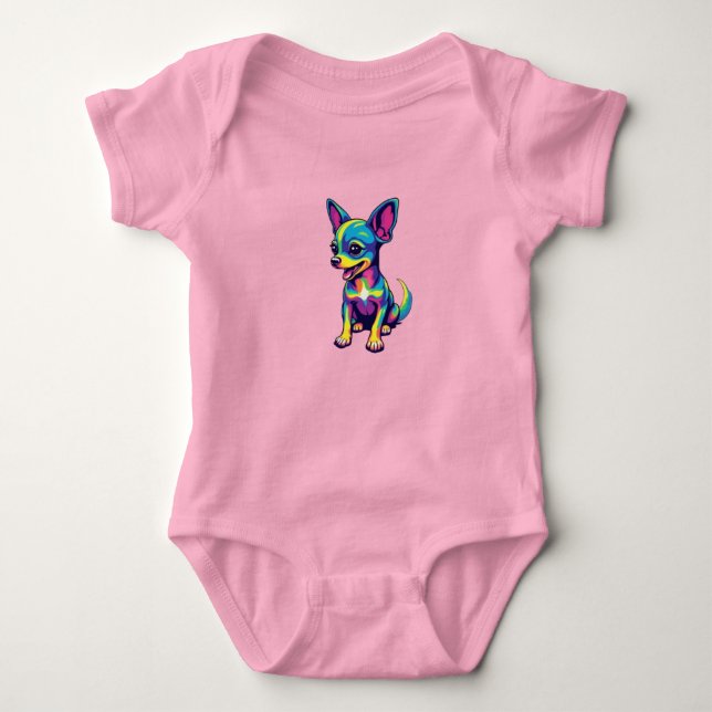 Body Para Bebê Cachorro-quente Chihuahua Fofo  (Frente)