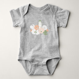 Body Para Bebê Cactos Cactus Pêssego Verde Motivos Florais Divert