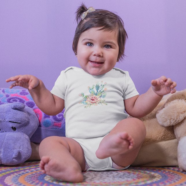 Body Para Bebê Cactos Exóticos De Desenhar De Maneira De Aquarela (Criador carregado)
