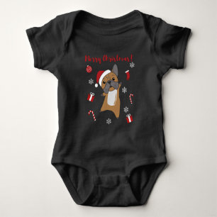 Body Para Bebê Cães-Bulldog Feliz Natal Animais de inverno
