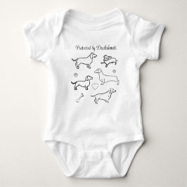 Body Para Bebê Cães Dachshund Pets Doodle Funny Black and White