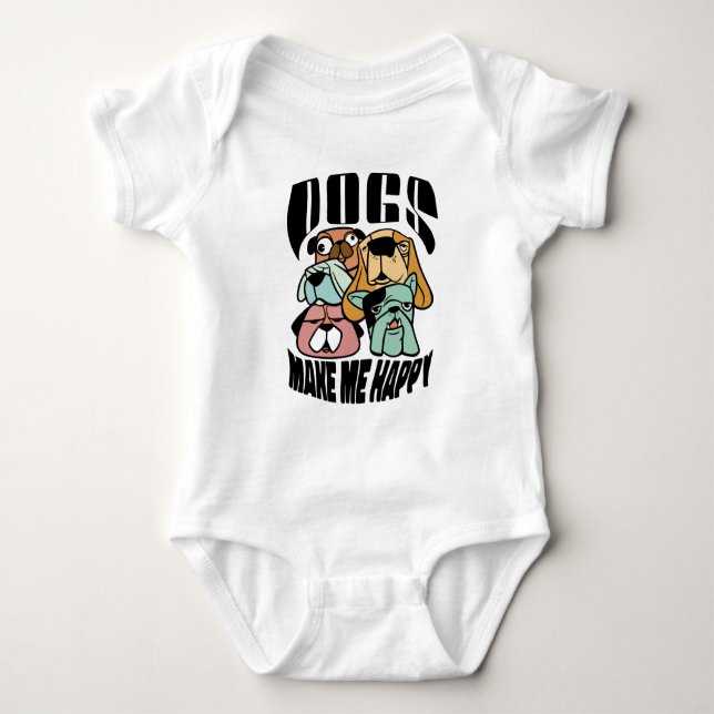 Body Para Bebê Cães Me Fazem Feliz (Frente)
