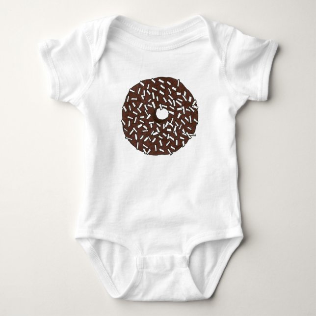 Body Para Bebê Café da Manhã de Comida de Rosquinha de coco de ch (Frente)
