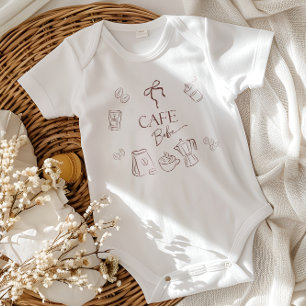 Body Para Bebê Café Tema Cafe Bebe Brewing Laço Baby Shower