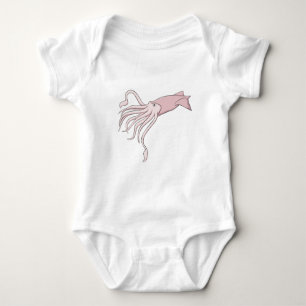 Body Para Bebê Calamar gigante feliz