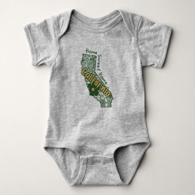 Body Para Bebê California Floral Doodles (Frente)