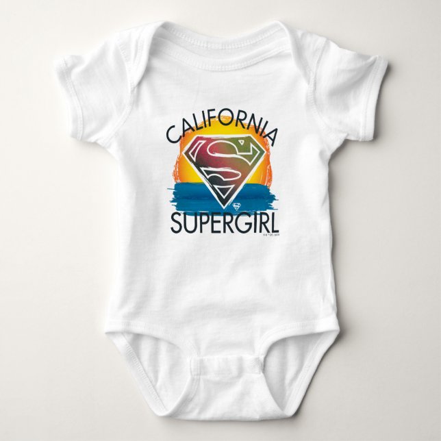 Body Para Bebê California Supergirl Sunset Graphic (Frente)