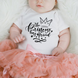 Body Para Bebê Caligrafia A Princesa Chegou