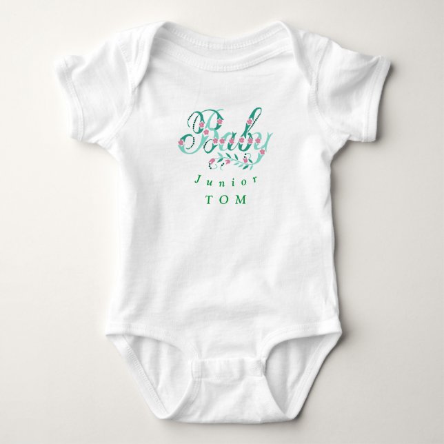 Body Para Bebê Caligrafia infantil personalizada (Frente)