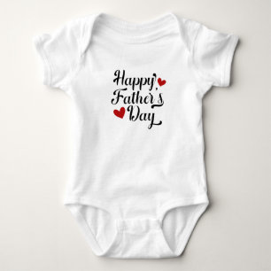 Body Para Bebê Caligrafia simples e feliz do Dia de os pais Fita