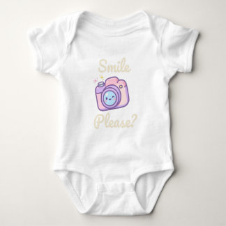 Body Para Bebê Câmera Kawaii Fofa Sorriso Por Favor Fotógrafo Div