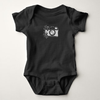 Body Para Bebê Câmera Vintage – Desenho Floral