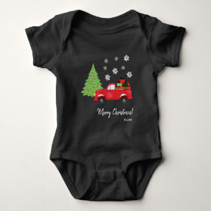 Body Para Bebê Caminhão Antigo Árvore de Natal Feliz Natal Famíli