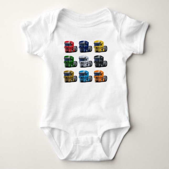 Body Para Bebê Caminhão de animação (Frente)