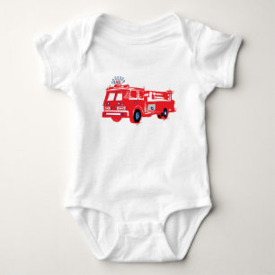 Body Para Bebê Caminhão de bombeiros infantil onies