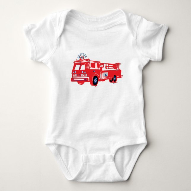 Body Para Bebê Caminhão de bombeiros infantil onies (Frente)