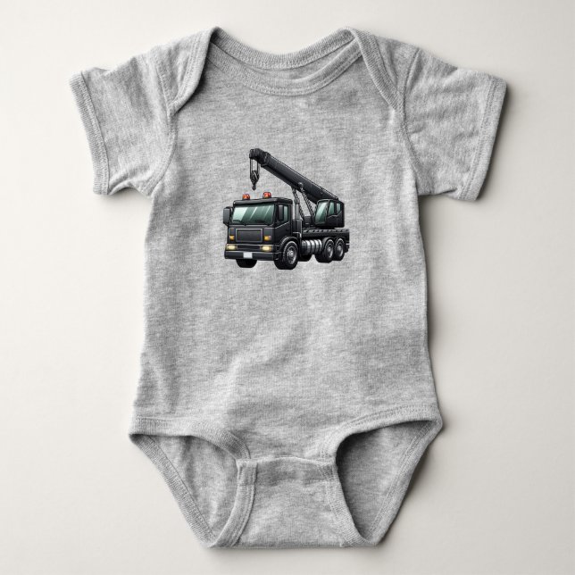Body Para Bebê Caminhão de construção/grua (Frente)