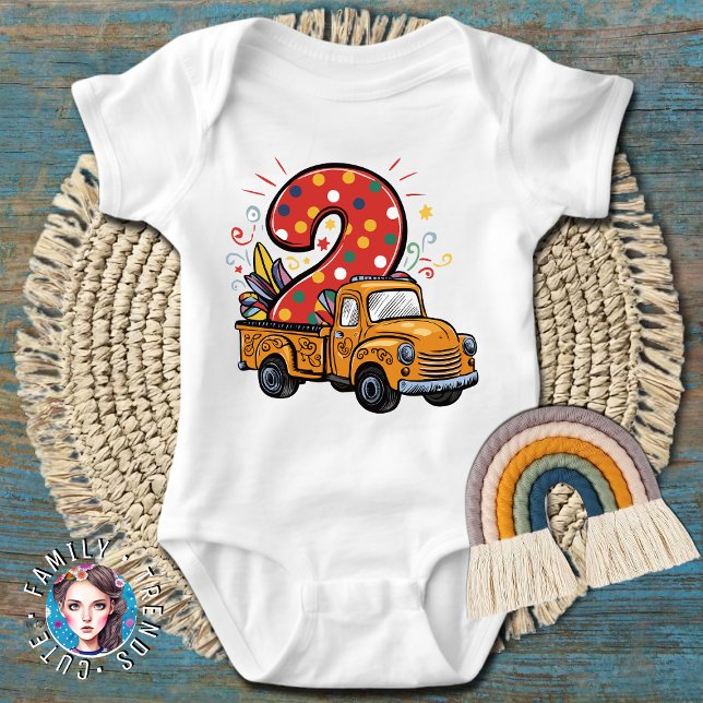 Body Para Bebê Caminhão de segundo aniversário Monster (Criador carregado)