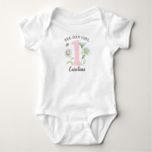 Camisa/Body de Menina no Bee-Day com Rosas e Marga