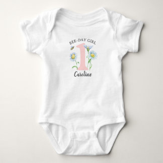 Body Para Bebê Camisa/Body de Menina no Bee-Day com Rosas e Marga