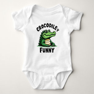 Body Para Bebê Camisa-T-Crocodilo-Acessível - Crocodilo Engraçado