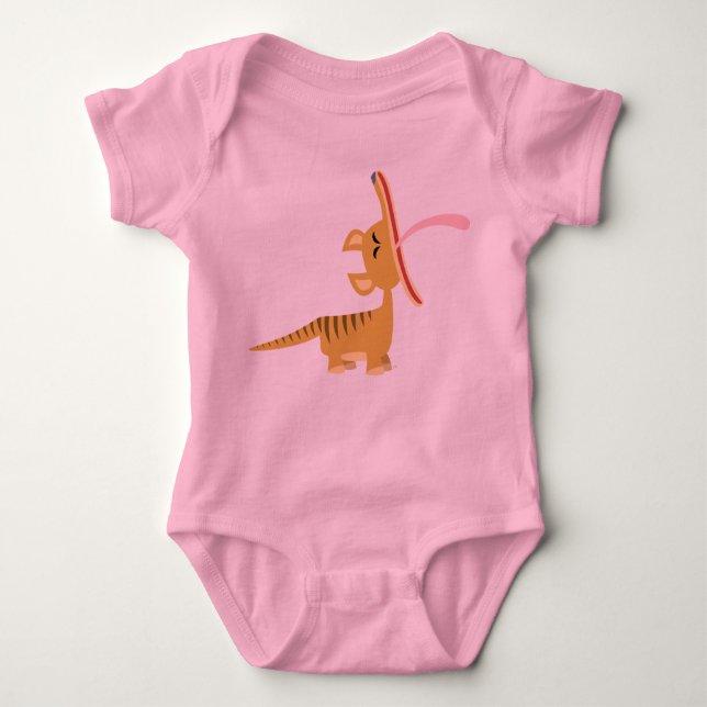 Body Para Bebê Camisa-T De Bebê Da Thylacine, Cuta (Frente)