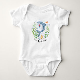 Body Para Bebê Camiseta-Bebê-Bite-Tubarão-Cute, Camisa-Bebê Sob O