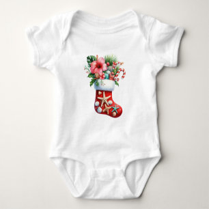 Body Para Bebê Camiseta-Camisas de Natal Tropical para a Família