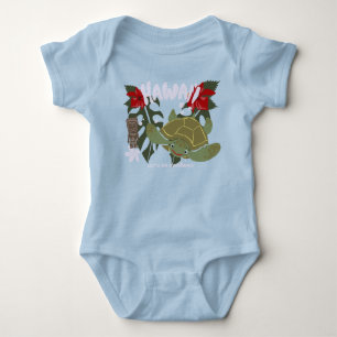 Body Para Bebê Camisola de Bebê Tartaruga Marinha Tropical Fofa d