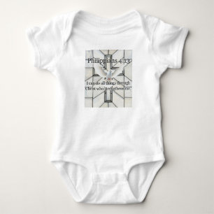 Body Para Bebê Camisola de Bebê Versículo da Bíblia Filipenses 4: