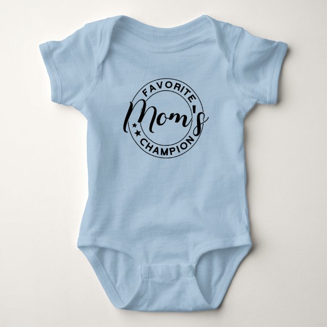 Body Para Bebê Campeão Azul Favorito da Mamãe (Frente)