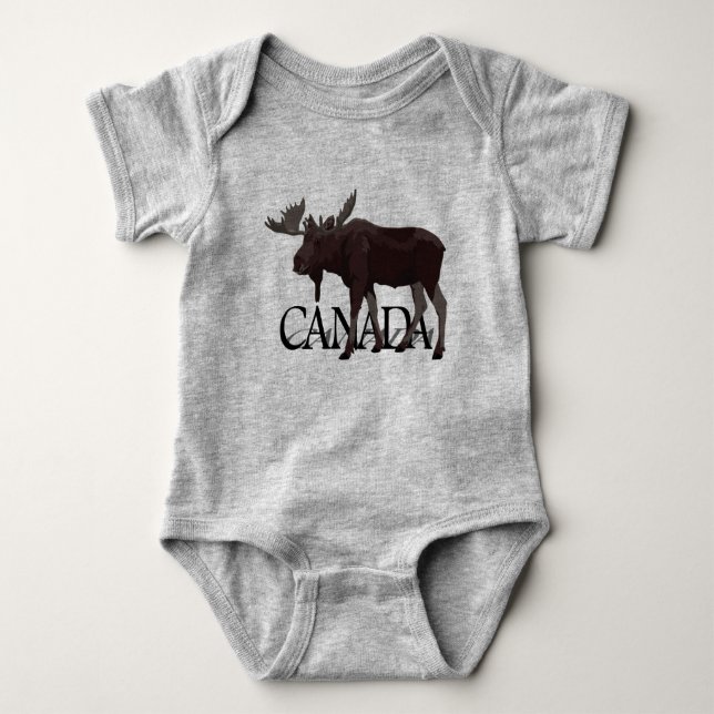 Body Para Bebê Canadá Moose Baby Bodetaito Canadá Baby Souvenir (Frente)