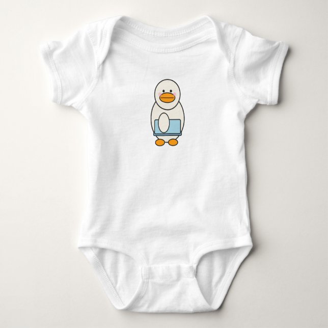 Body Para Bebê Canard allant au travail, funny work (Frente)