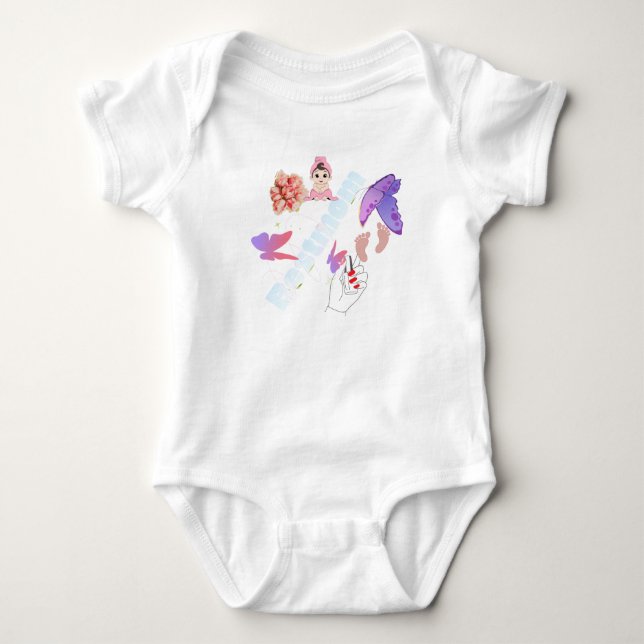 Body Para Bebê Caneca de Café Borboleta e Flores Pastel Caprichos (Frente)