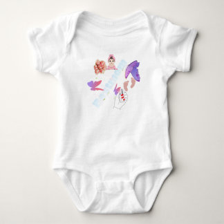 Body Para Bebê Caneca de Café Borboleta e Flores Pastel Caprichos