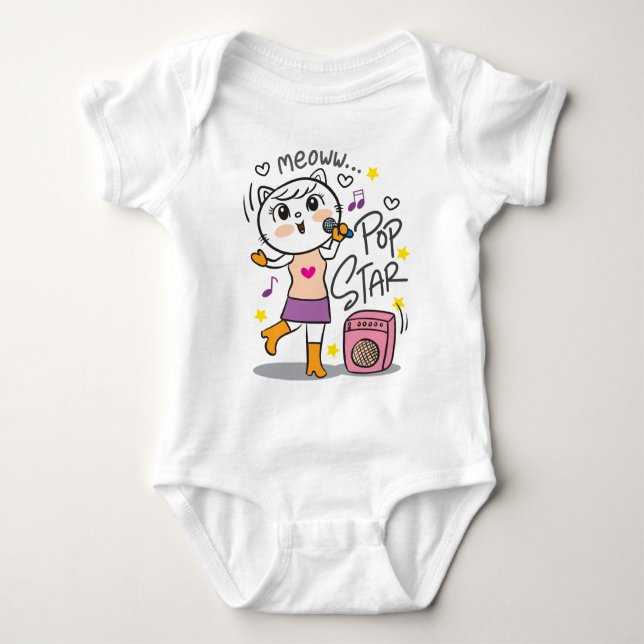 Body Para Bebê Cantor de gatos (Frente)