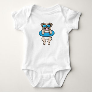 Body Para Bebê Cão a Nadar com anel de Natação
