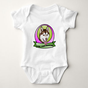 Body Para Bebê Cão bonito do rouco Siberian
