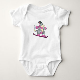 Body Para Bebê Cão como Snowboarder com Sonowboard